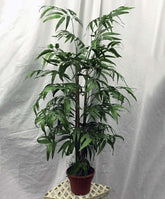 3 Foot Artificial Silk Bamboo Palm Tree  on Natural Wood Silk Plants Canada